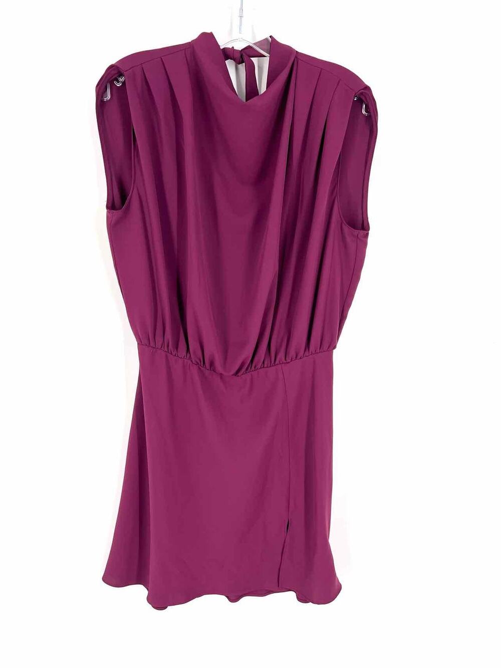 Amanda Uprichard Size M Wine Pleated Cinched Designer Dress